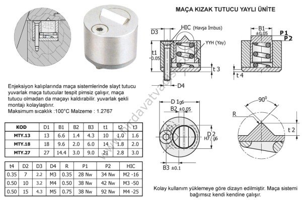 Maça Kızak Tutucu MTY 13 ÇAP : 13 HAAF