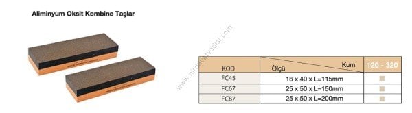 Combo Gaz Taşı 25 x 50 x 150